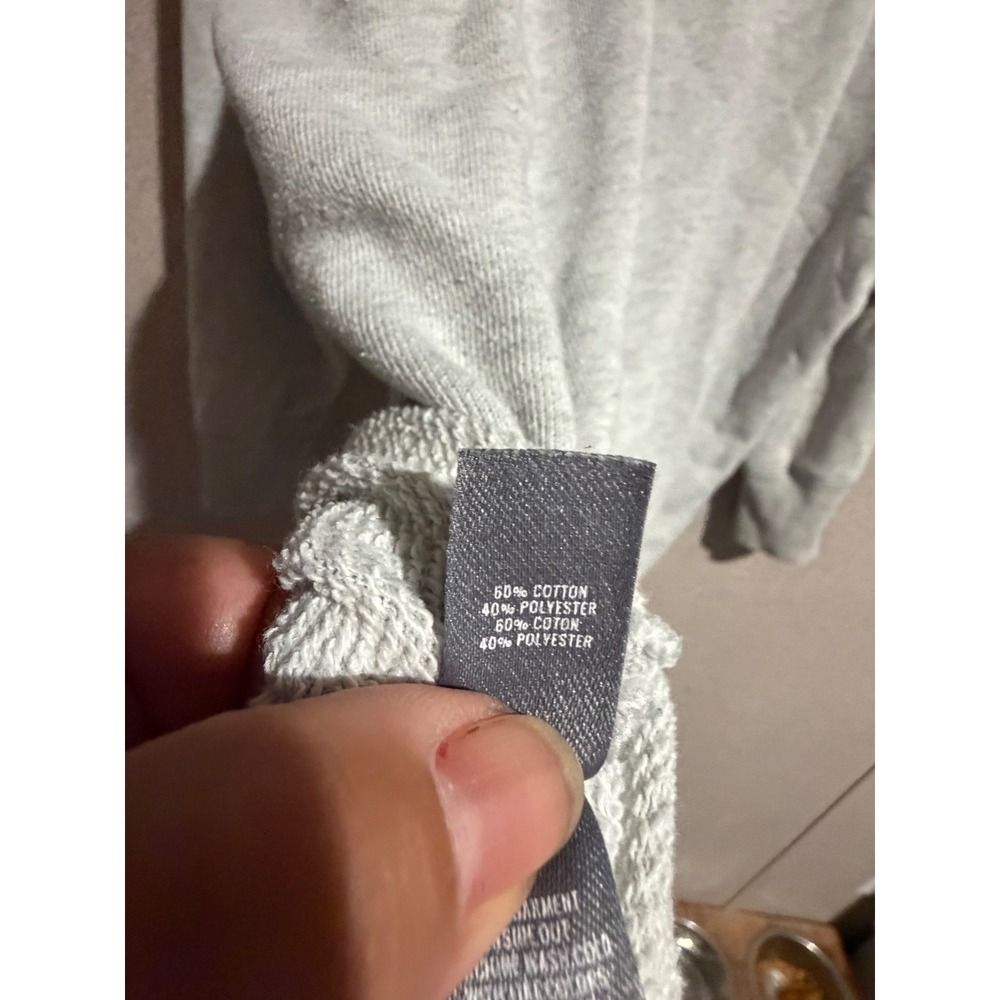 Aerie Womens Gray Heathered Raglan Sleeve Raw Hem Crewneck Sweatshirt Medium - Picture 5 of 5